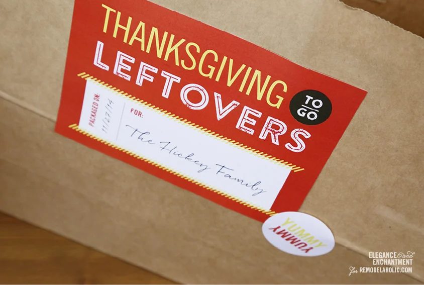 Thanksgiving Leftover Printable Labels from Elegance & Enchantment for Bekob