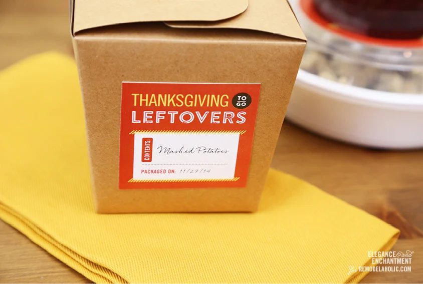 Thanksgiving Leftover Label Printables from Elegance & Enchantment for Bekob