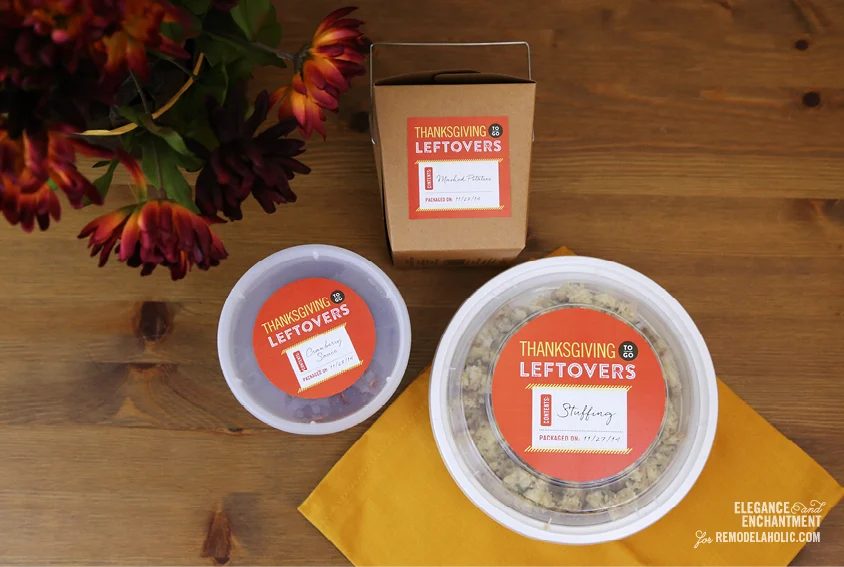 Thanksgiving Leftover Label Printables from Elegance & Enchantment for Bekob