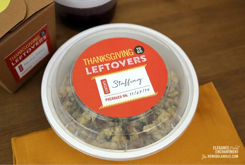 Thanksgiving Leftover Printable Labels from Elegance & Enchantment for Bekob