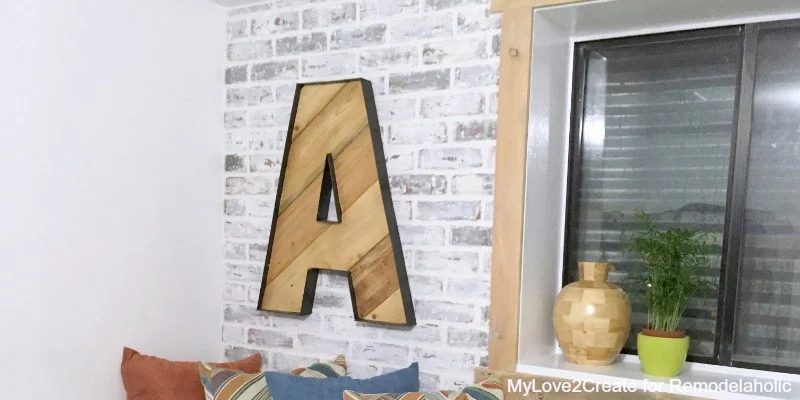 Rustic Industrial Letters Made From Wood Pallets And Old Blinds