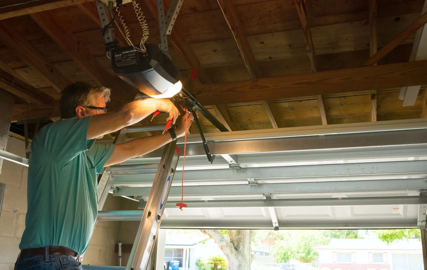 Man Fixing Garage