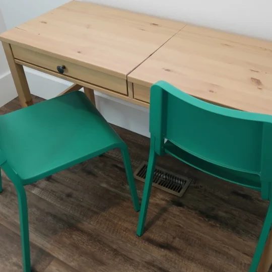 Handmade IKEA Hemnes Desk method Into Double Duty Shared Kids Desk With Hidden Storage