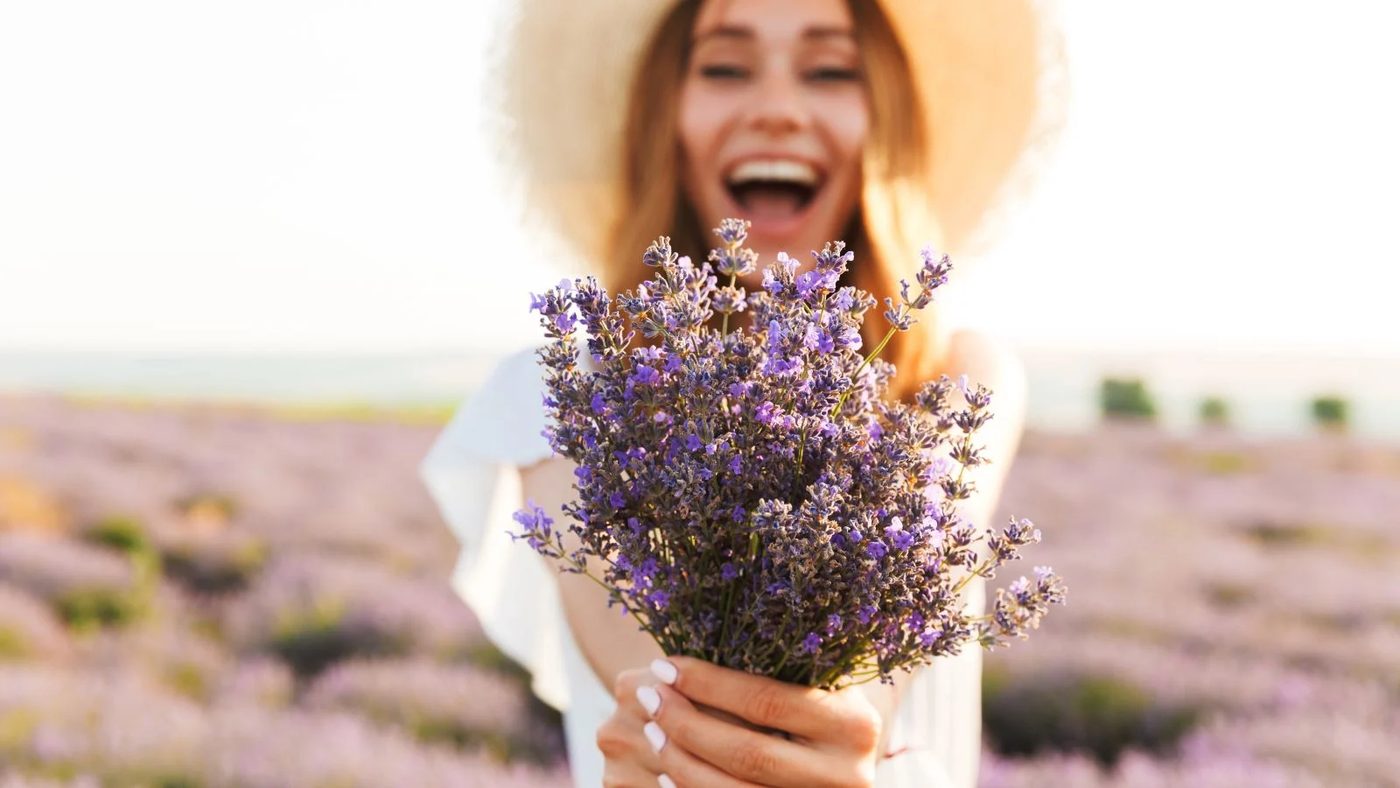Woman Holding Lavender