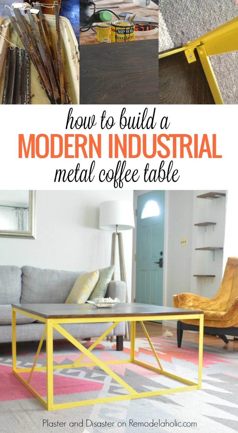 How to build a colorful and modern industrial wood and metal coffee table @Bekob