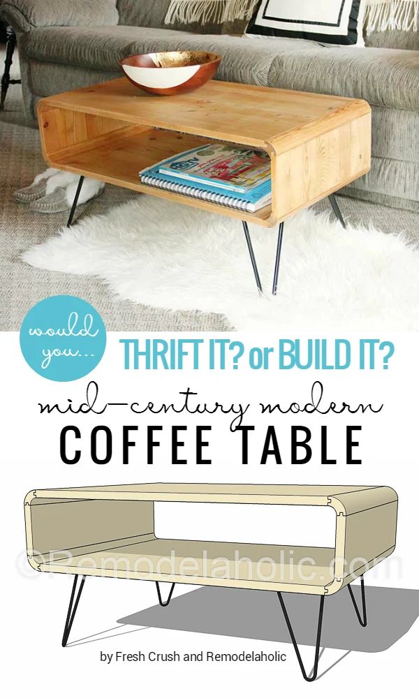 Mid-Century Modern Coffee Table -- made from thrifted cubbies OR build your own with a little bit of creative saw work! @Bekob