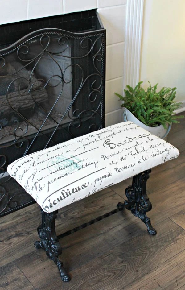 French Style Iron Bench Makeover