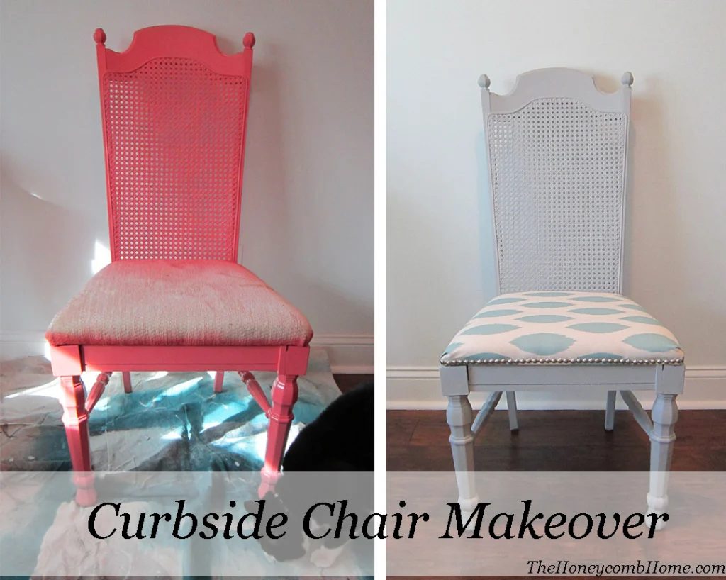 before and after caning chair makeover - The Honeycomb Home on @Bekob