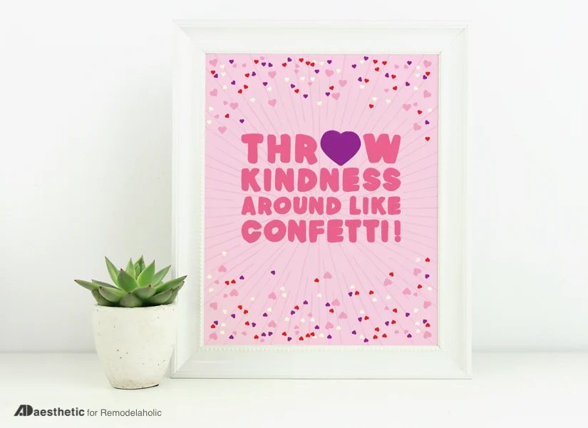 Free Heart Ready-to-print: Throw Kindness Around Like Confetti!