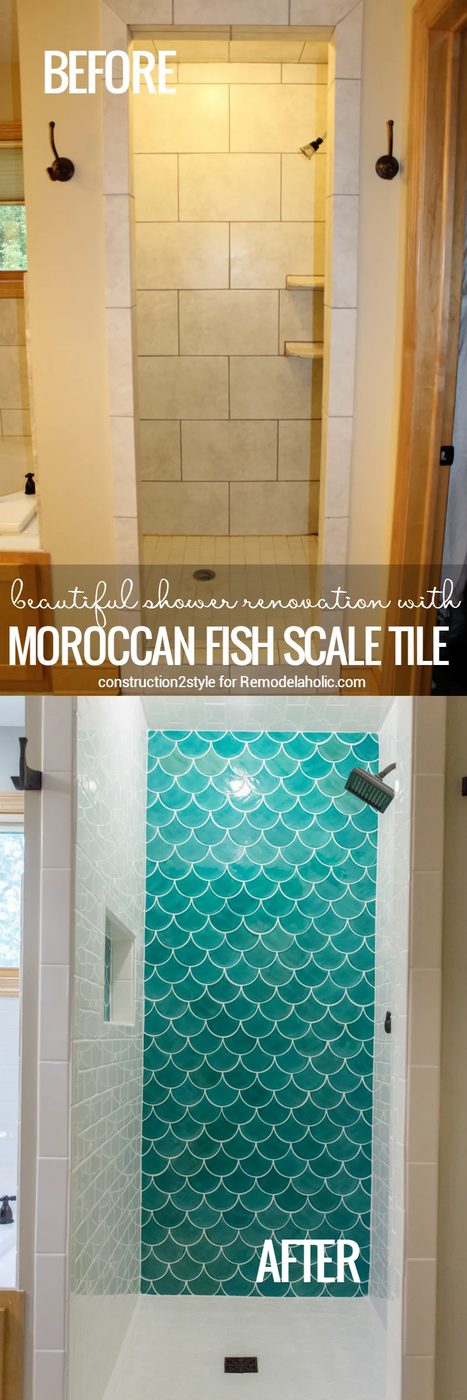 Moroccan Fish Scale Tile Shower Renovation @Bekob