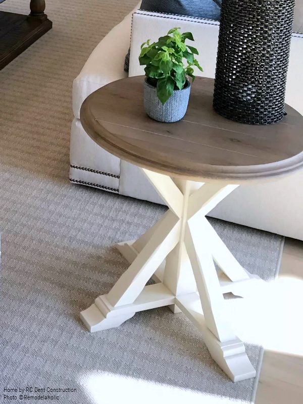 Wooden Top Round Side Table With Angled Legs RC Dent Construction And Remedy Design 2018 Utah Valley Parade Of Homes Featured On Bekob