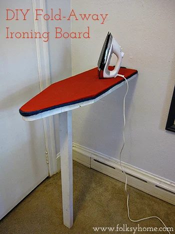 small laundry room - handmade fold-away ironing board, Folksy Home