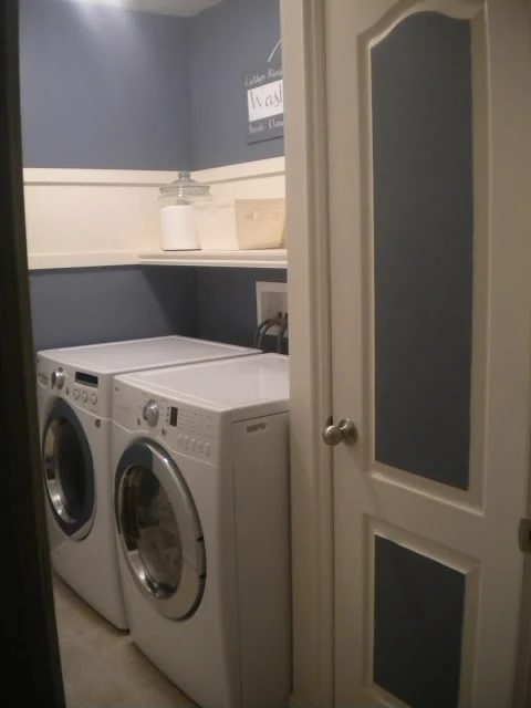 small laundry room updates with shelf and paint, Poppies at Play