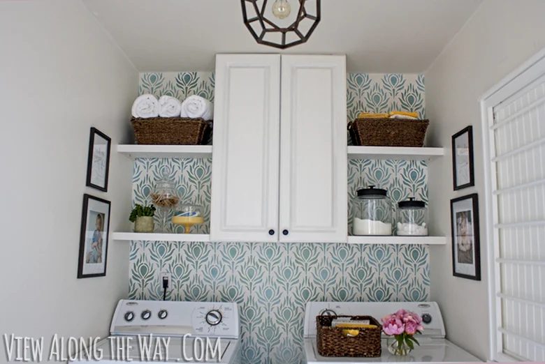 Small Laundry Room Stencilled Wall By View Along The Way On Bekob