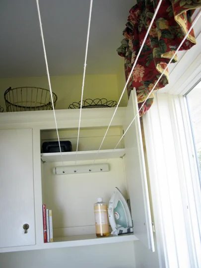 small laundry space - use retractable clothesline, Just About Home