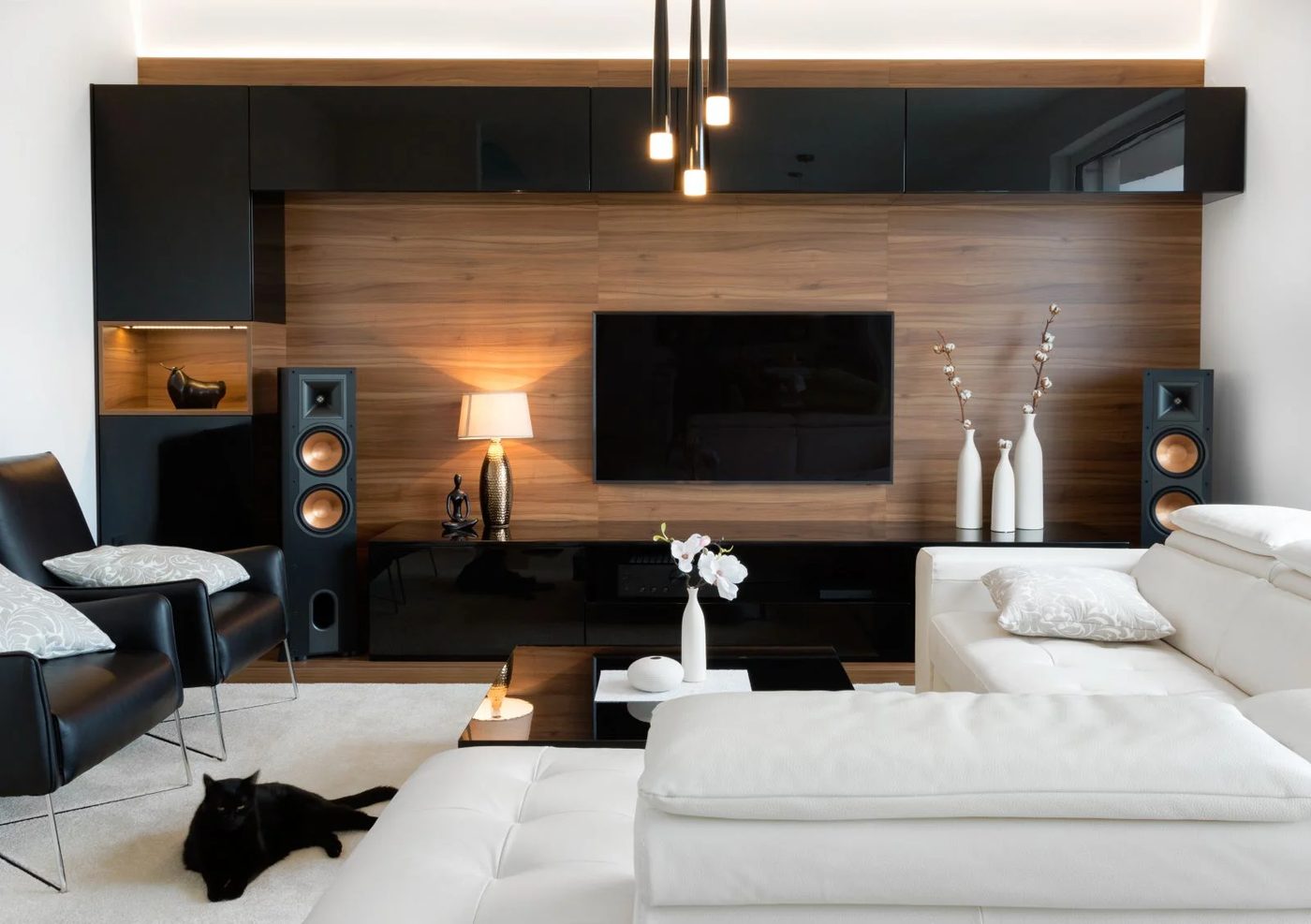 Living Room With Wood