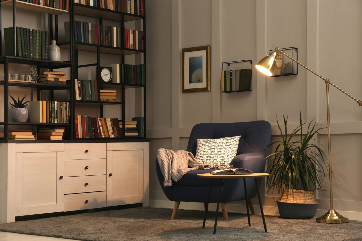 Cozy Home Library Corner Nook SS
