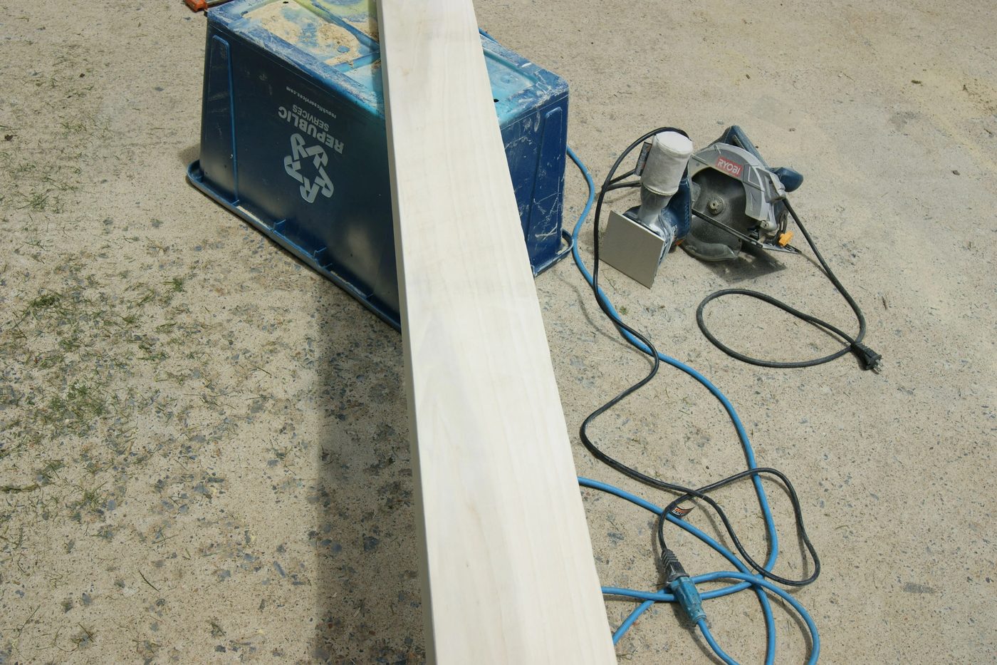 Handmade floating wood vanity shelf in bathroom
