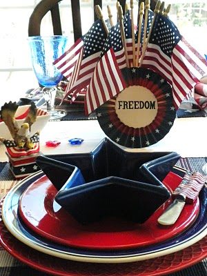 patriotic tablescape for the 4th of July