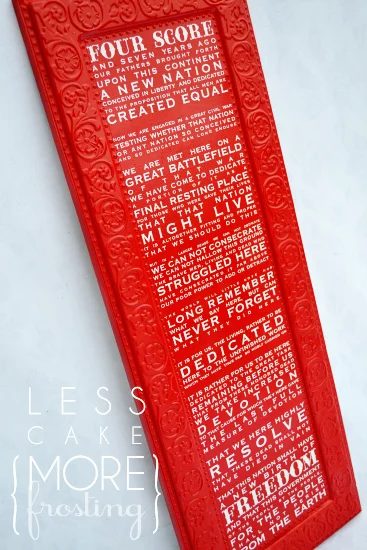 Fourth of July decor, The Gettysburg Address