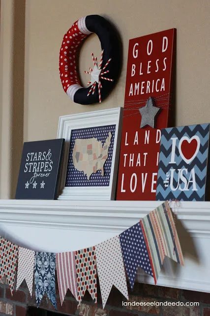 4th of July patriotic mantel options