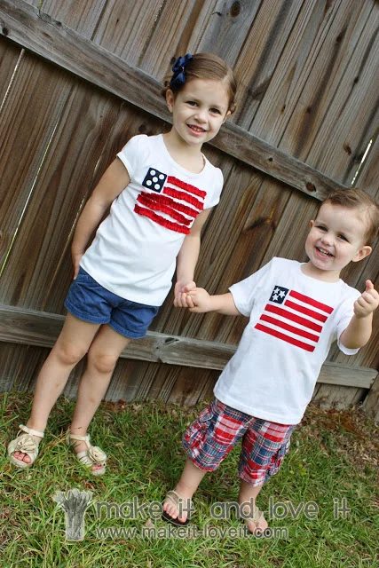 make your own flag shirts for the 4th of July