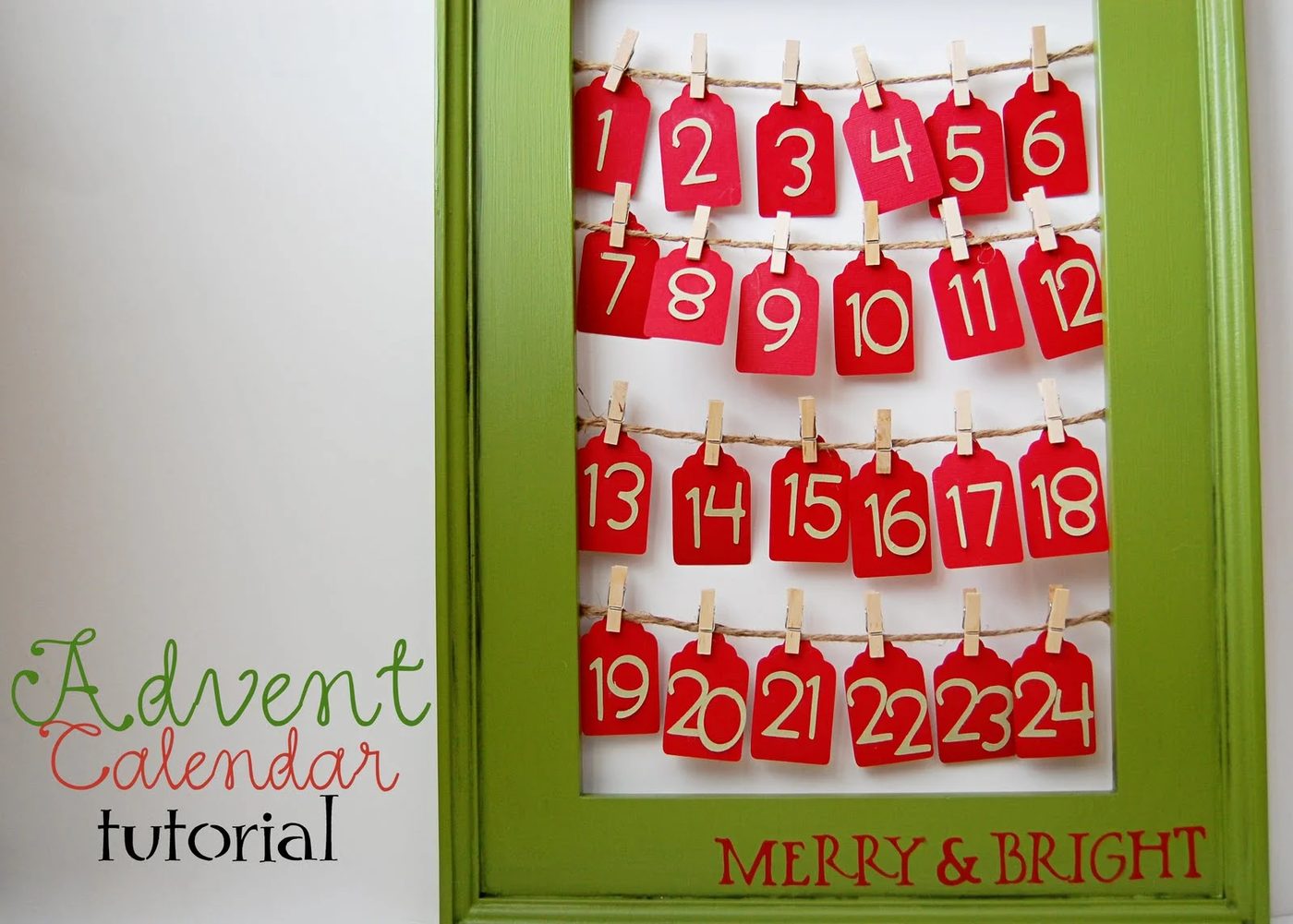 straightforward picture frame and paper tag advent calendar, Southern Lovely