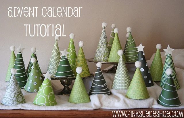 paper tree advent calendar, Pink Suede Shoe via Bekob
