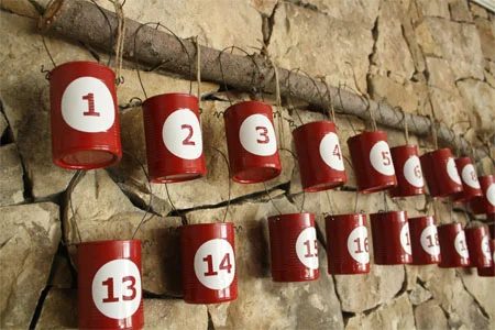 recycled tin can advent calendar, Skip To My Lou via Bekob