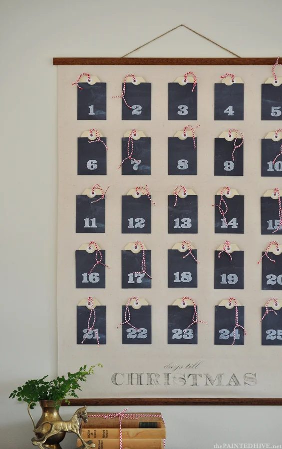 paper wall pocket printable advent calendar, The Painted Hive via Bekob