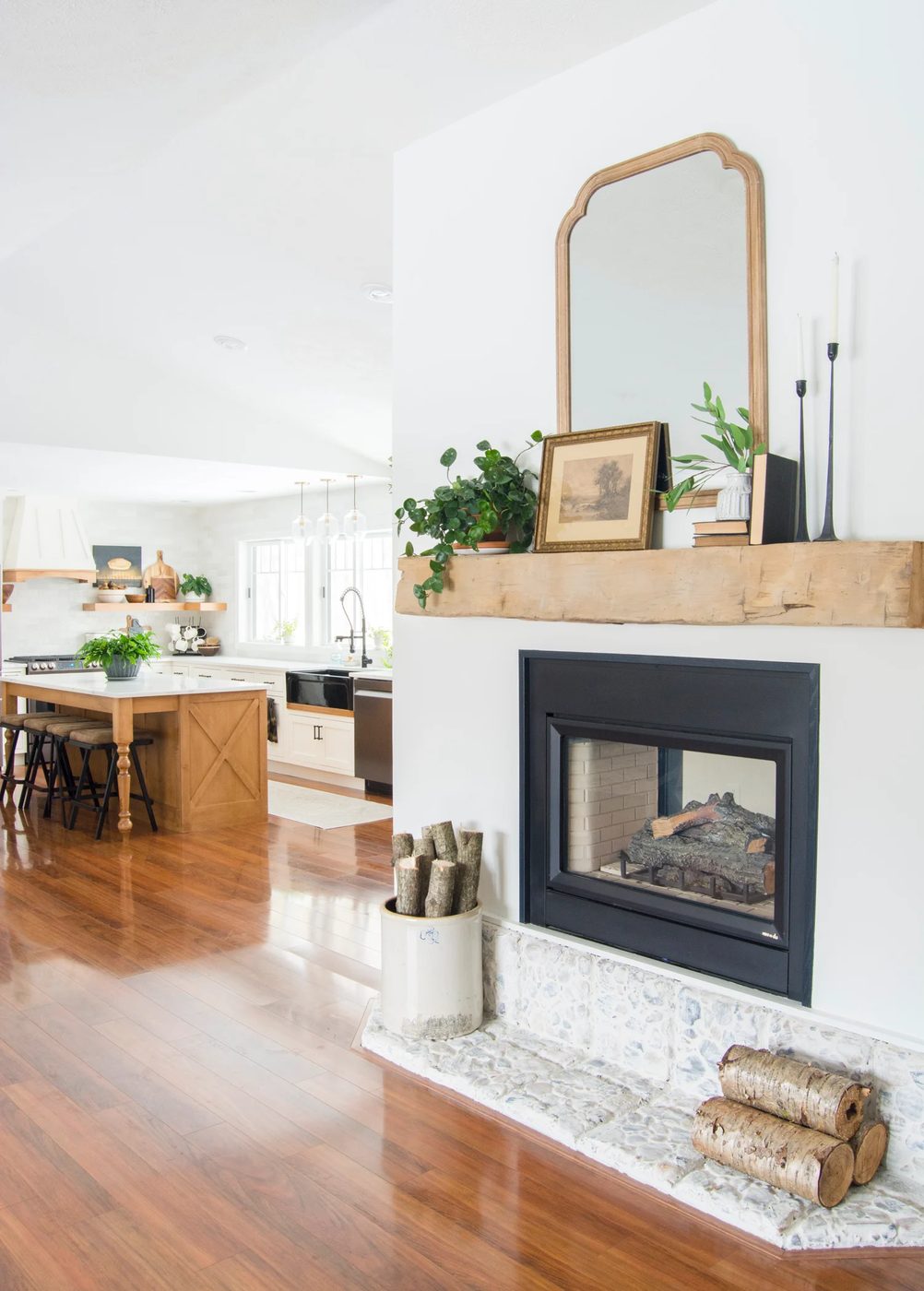 Handmade Barnwood Beam Floating Mantel, Grace In My Space Featured On Bekob
