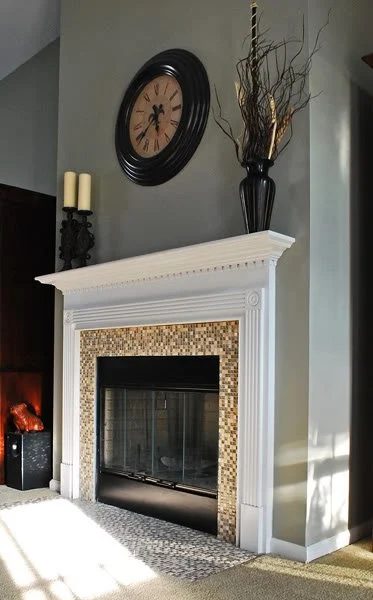 Fireplace Makeover With Mosaic Tile Face, Faith's Place On Bekob