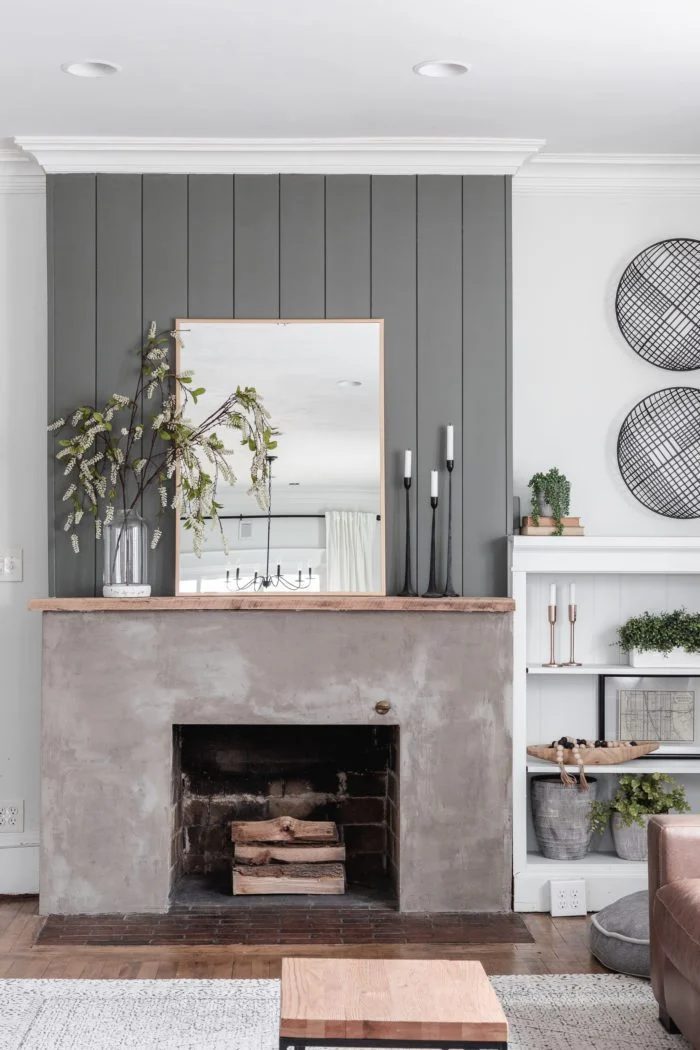 Brick To Concrete Fireplace Remodel, Cherished Bliss Featured On Bekob