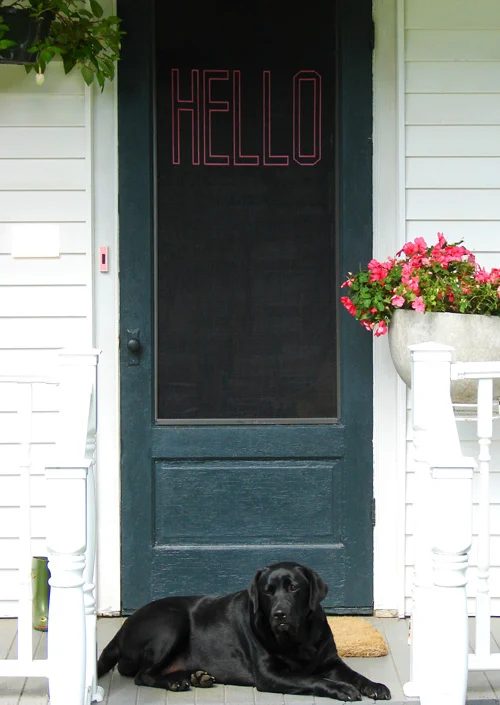 stitch a welcome on your screen door, Design Sponge