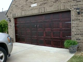 stained garage door, The Southern Family