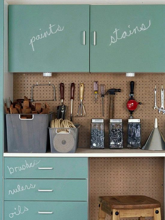 chalk paint garage cabinets BHG