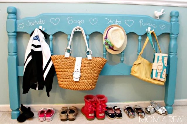 8-30 Make-a-Coat-Rack-From-a-Headboard, Mom4Real