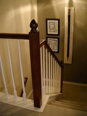 Updated Stair Banister With Gel Stain Featured On Bekob