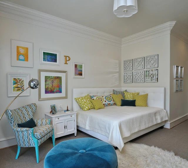 Teen Bed Turned Sitting Area with Two Headboards