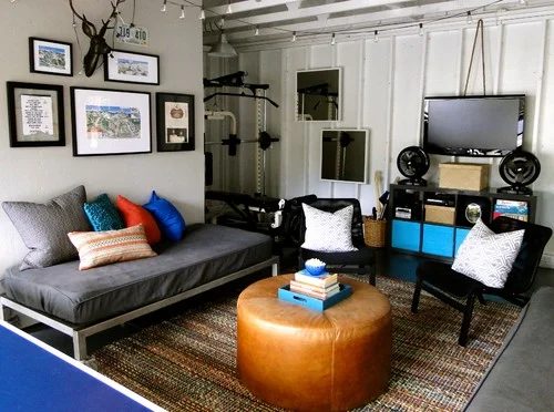 Garage Redesigned to Teen Hangout Space