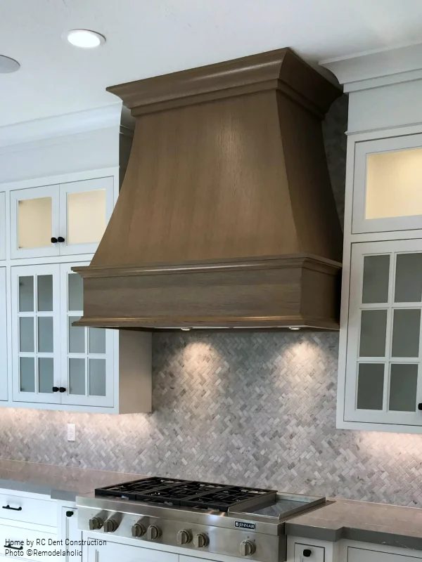 Wooden Range Hood In White Kitchen RC Dent Construction And Remedy Design 2018 Utah Valley Parade Of Homes Featured On Bekob