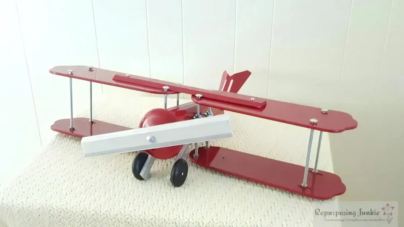 20 Build Decorative Airplane From Repurposed Ceiling Fan Blades Front View 6 By Repurposing Junkie Featured On @Bekob 061153