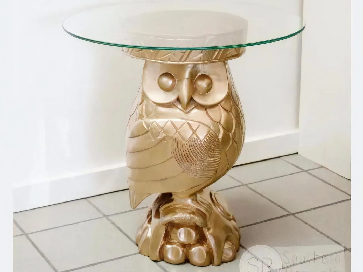 1a Repuposed Owl Planter Side Table 1 061204