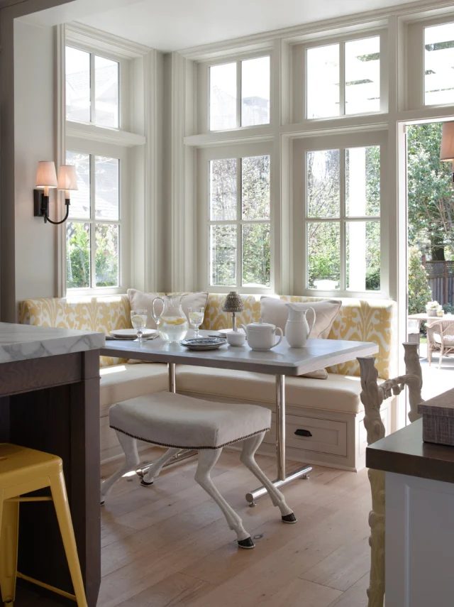 Looking at Glass banquette seating