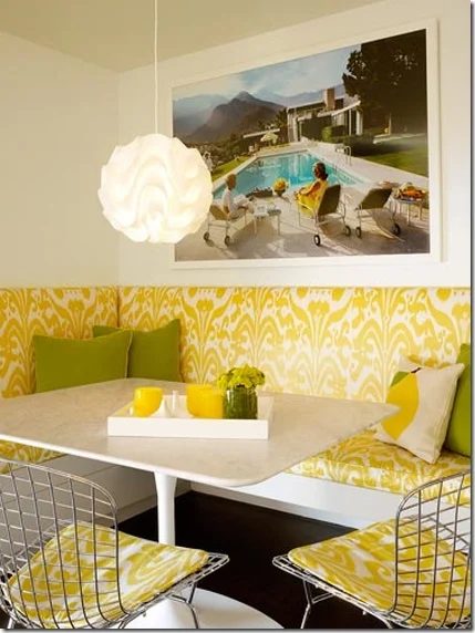 Pinterest mod lemom & lime banquette