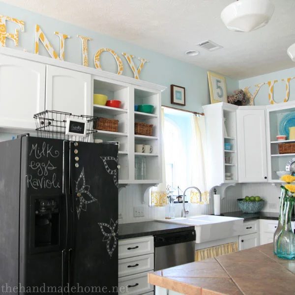 The Handmade Home chalkboard fridge