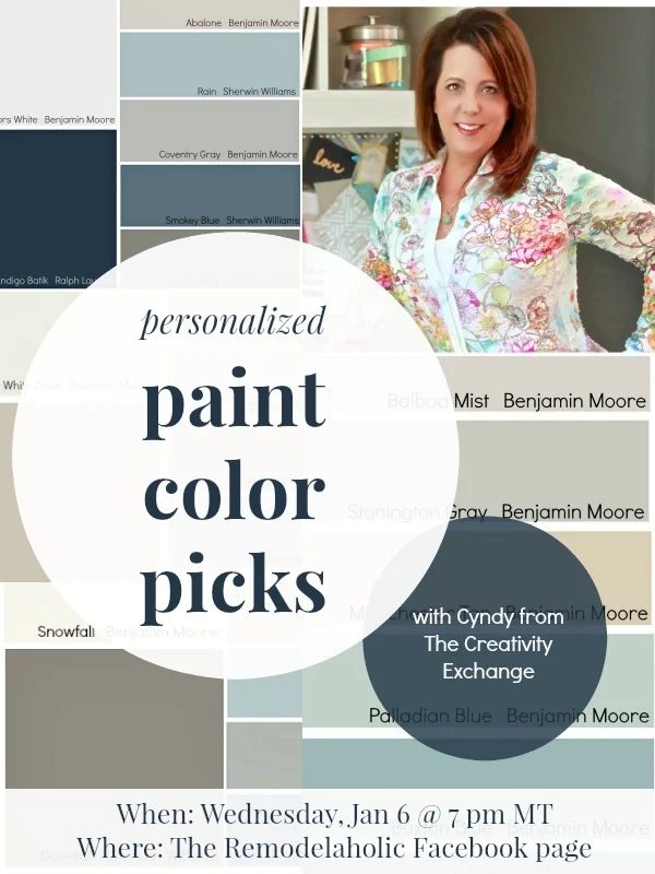 Cyndy personalized paint color picks FB chat