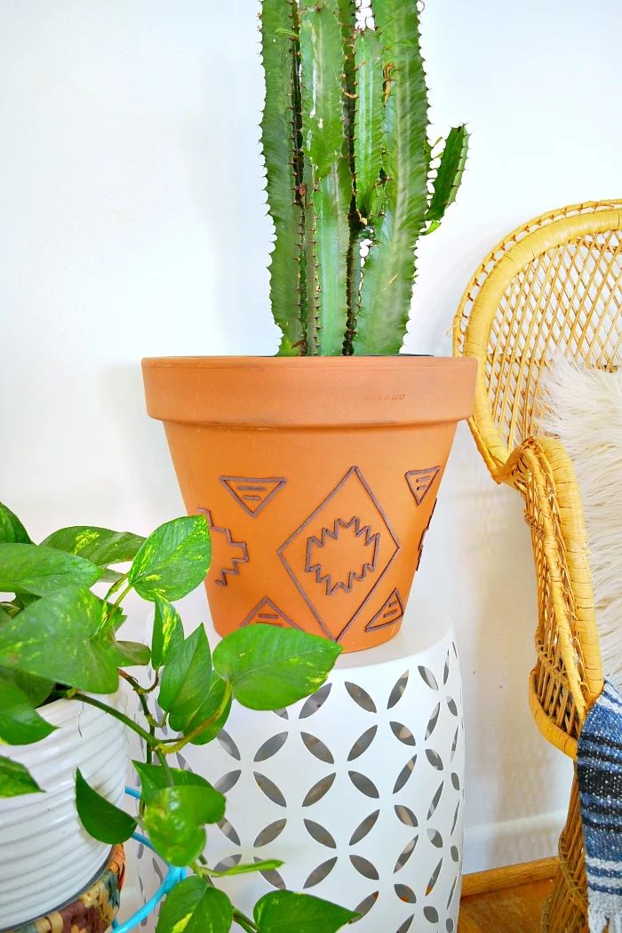 Dress up a low-cost terracotta pot for a custom boho chic look