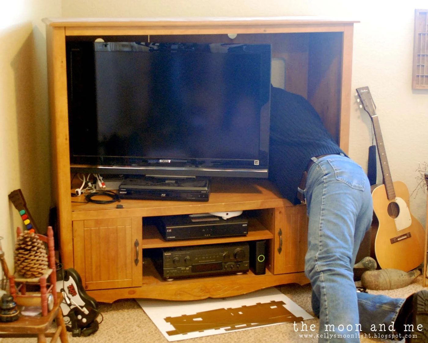 entertainment center makeover before, The Moon and Me on Bekob