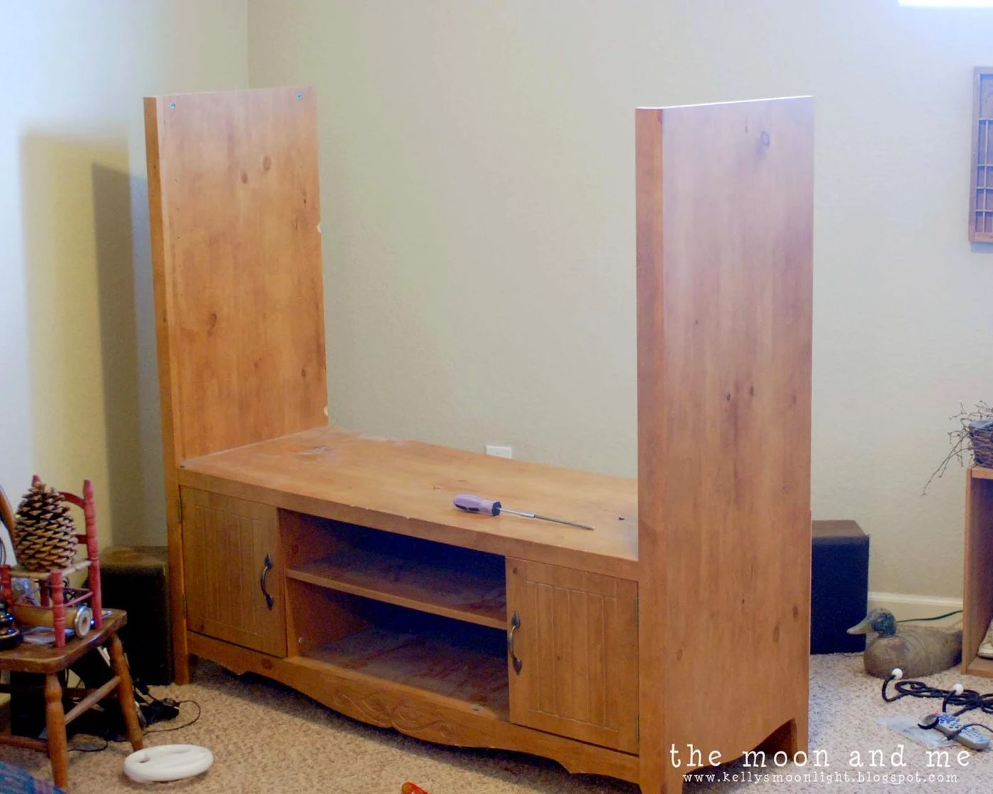 how to revamp an old entertainment center, The Moon and Me on Bekob